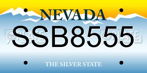 SSB8555 Nevada License Plate