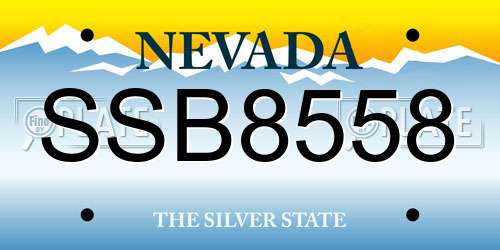 SSB8558 Nevada License Plate