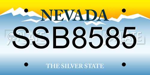 SSB8585 Nevada License Plate