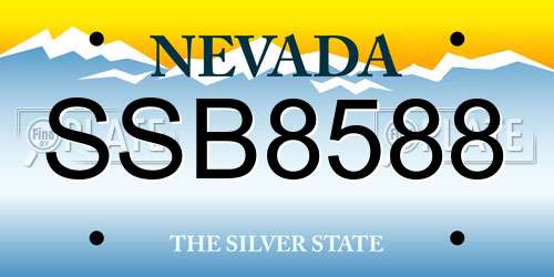 SSB8588 Nevada License Plate