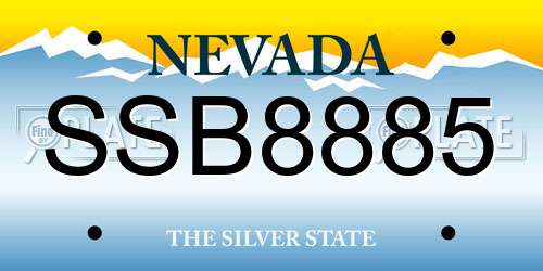 SSB8885 Nevada License Plate