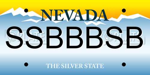 SSBBBSB Nevada License Plate