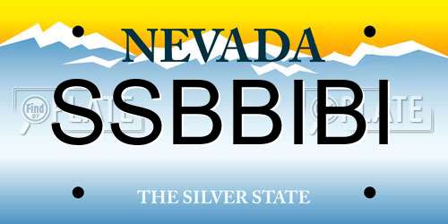 SSBBIBI Nevada License Plate