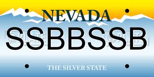 SSBBSSB Nevada License Plate