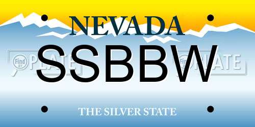 SSBBW Nevada License Plate