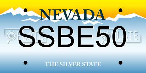 SSBE50 Nevada License Plate