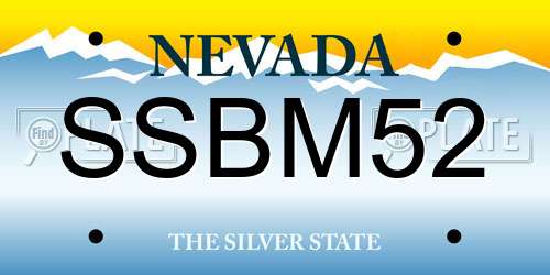 SSBM52 Nevada License Plate