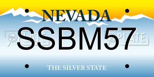 SSBM57 Nevada License Plate