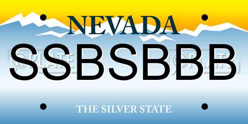 SSBSBBB Nevada License Plate