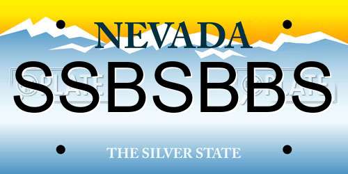 SSBSBBS Nevada License Plate