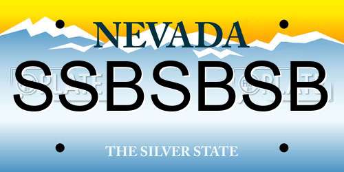 SSBSBSB Nevada License Plate