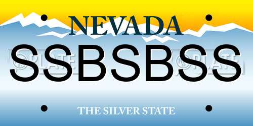 SSBSBSS Nevada License Plate
