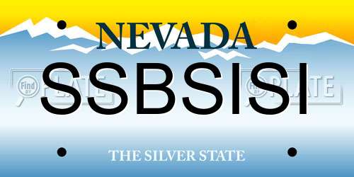 SSBSISI Nevada License Plate