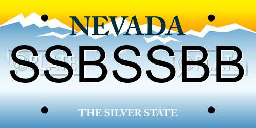 SSBSSBB Nevada License Plate