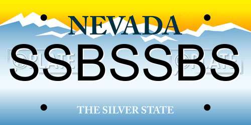 SSBSSBS Nevada License Plate