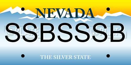 SSBSSSB Nevada License Plate