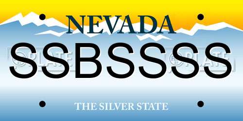 SSBSSSS Nevada License Plate