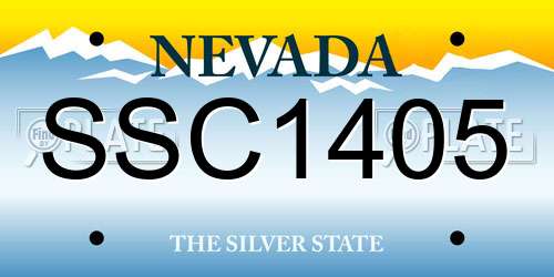 SSC1405 Nevada License Plate