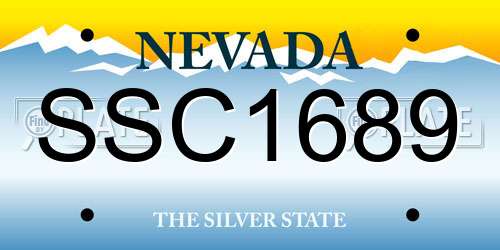 SSC1689 Nevada License Plate