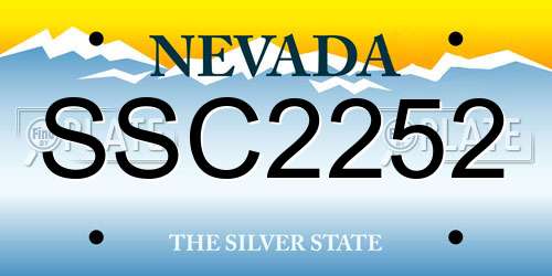 SSC2252 Nevada License Plate