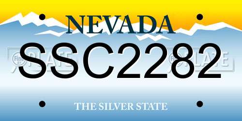 SSC2282 Nevada License Plate