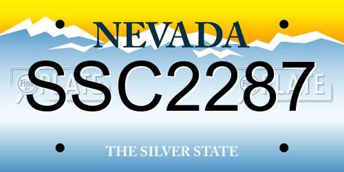 SSC2287 Nevada License Plate