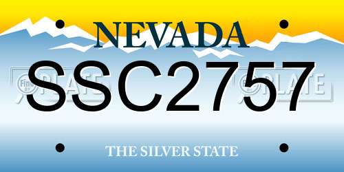 SSC2757 Nevada License Plate