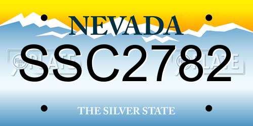 SSC2782 Nevada License Plate