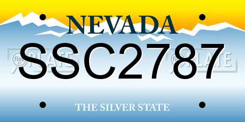 SSC2787 Nevada License Plate