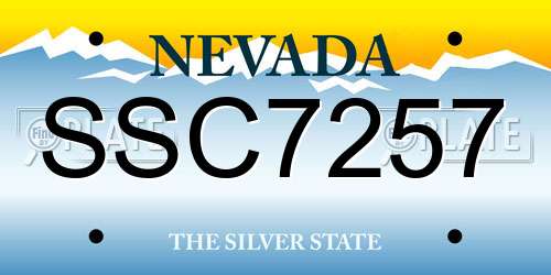SSC7257 Nevada License Plate