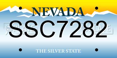 SSC7282 Nevada License Plate