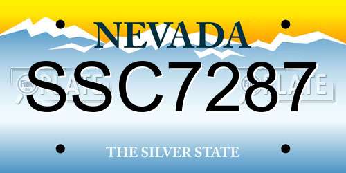 SSC7287 Nevada License Plate