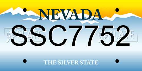 SSC7752 Nevada License Plate