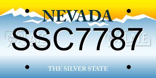 SSC7787 Nevada License Plate