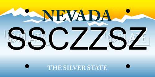 SSCZZSZ Nevada License Plate