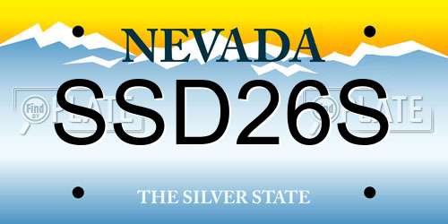 SSD26S Nevada License Plate