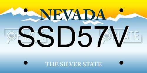 SSD57V Nevada License Plate