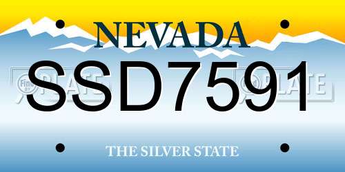 SSD7591 Nevada License Plate