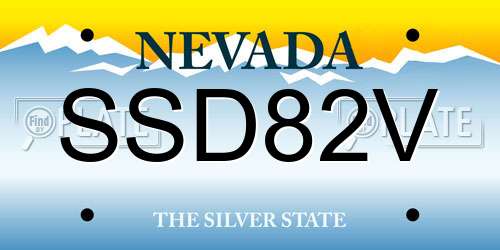 SSD82V Nevada License Plate
