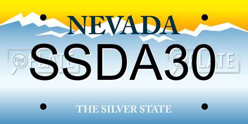 SSDA30 Nevada License Plate