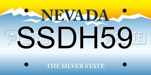 SSDH59 Nevada License Plate