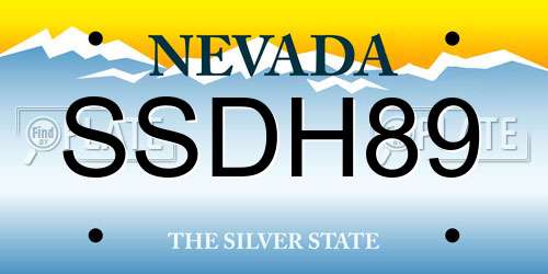 SSDH89 Nevada License Plate