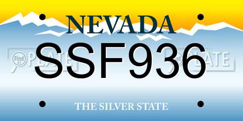 SSF936 Nevada License Plate