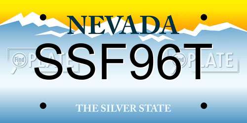 SSF96T Nevada License Plate