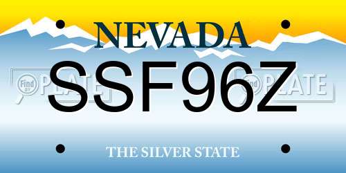 SSF96Z Nevada License Plate