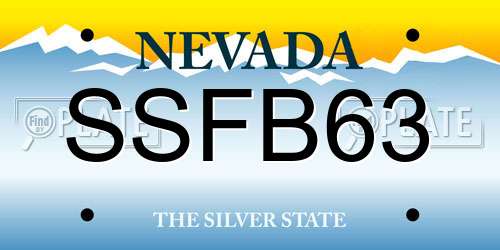 SSFB63 Nevada License Plate
