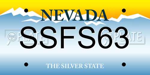 SSFS63 Nevada License Plate