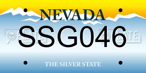 SSG046 Nevada License Plate