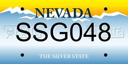 SSG048 Nevada License Plate