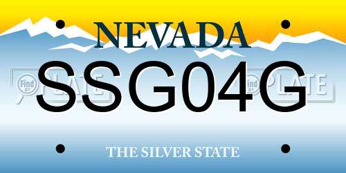 SSG04G Nevada License Plate